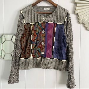 Devi Mixed Media/ Multi Pattern Jacket L